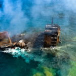 MV X-Press Pearl vessel sinks as its towed into deep sea off the Colombo Harbour
