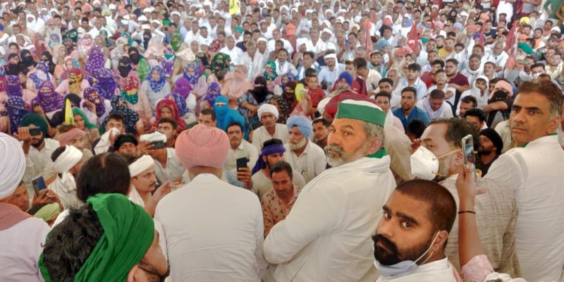 Rakesh Tikait, Yogendra Yadav, Chaduni Lead Dharna for Farmers' Release at Haryana PS - Vimarsana News