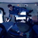 Recent Dutch high school graduate Oliver Daemen and pioneering female aviator Wally Funk float weightlessly
