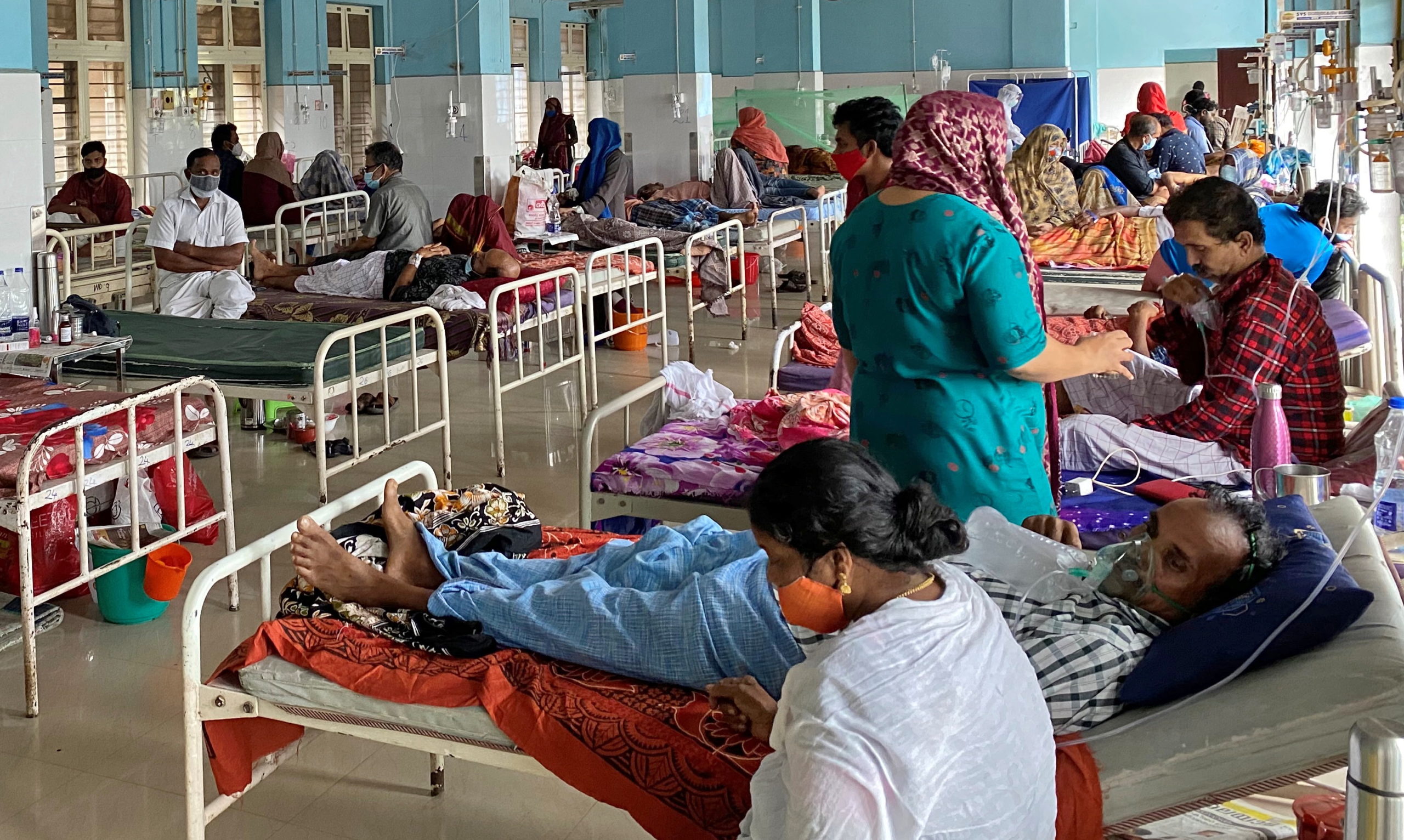 A COVID-19 ward is pictured in the Government Medical College Hospital in Manjeri