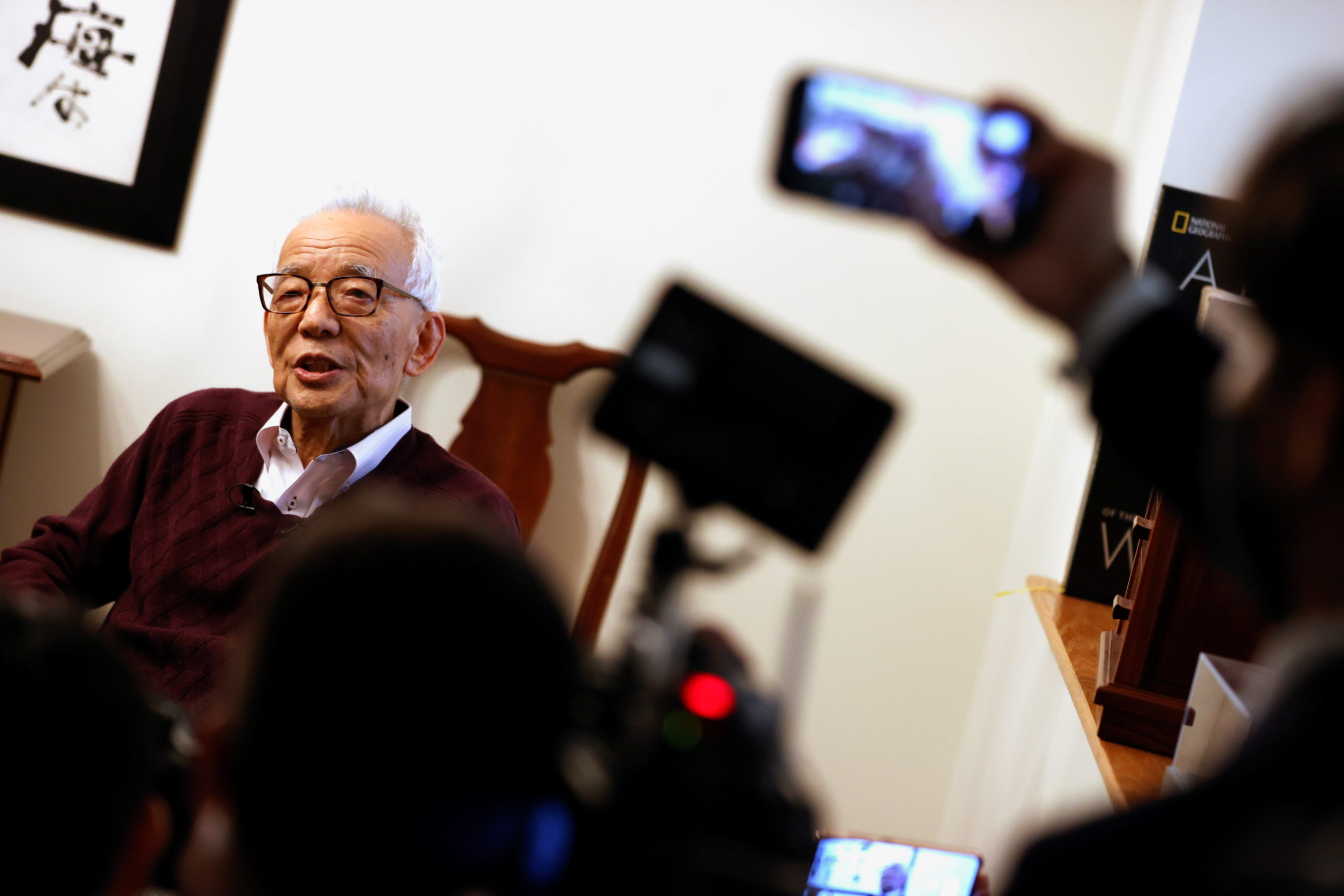 Professor Syukuro Manabe talks in his home in Princeton