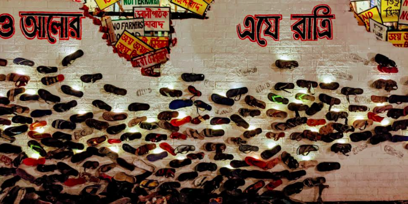 BJP Launches Offensive Against Depiction of Farmers' Footwear in Durga Puja Pandal - Vimarsana News