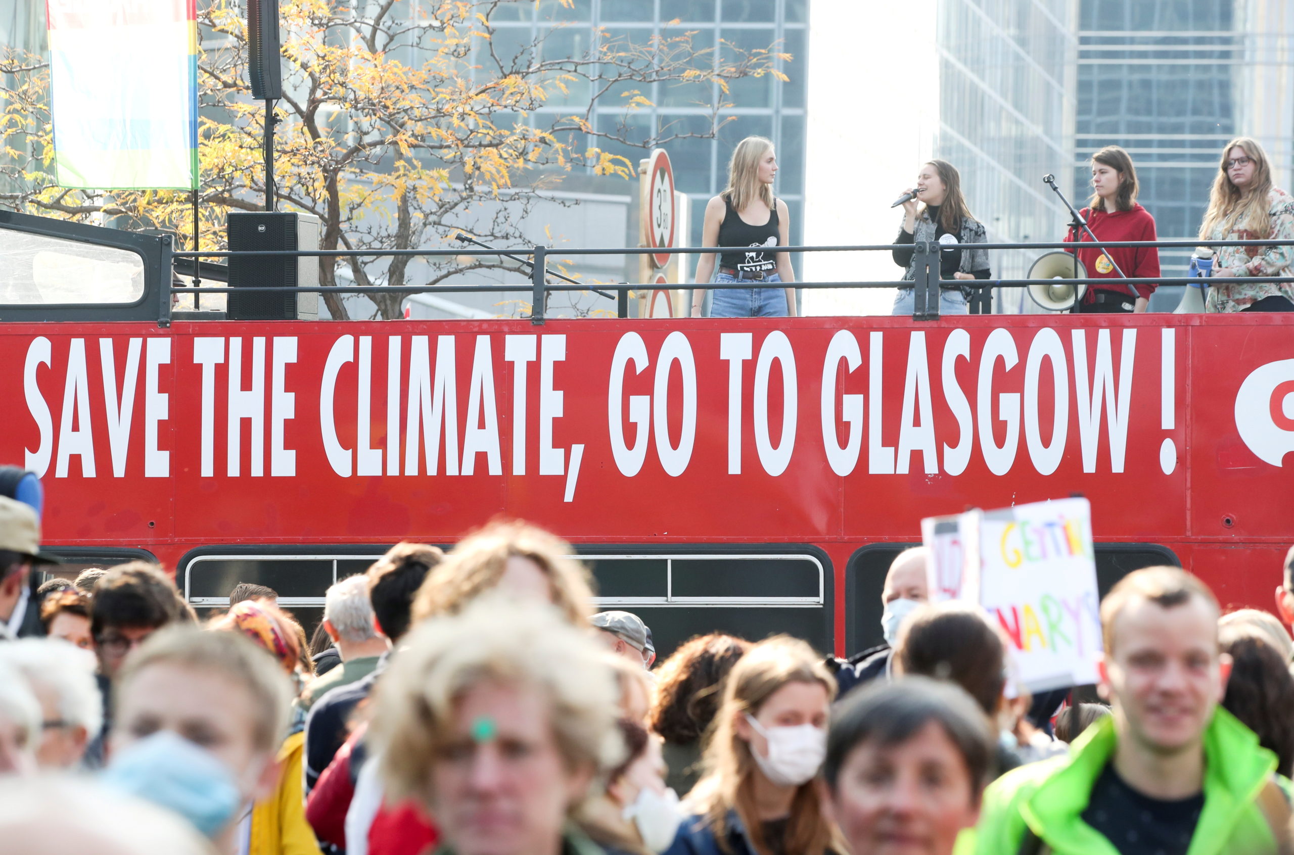 FILE PHOTO: Climate March ahead of the COP26 climate summit, in Brussels