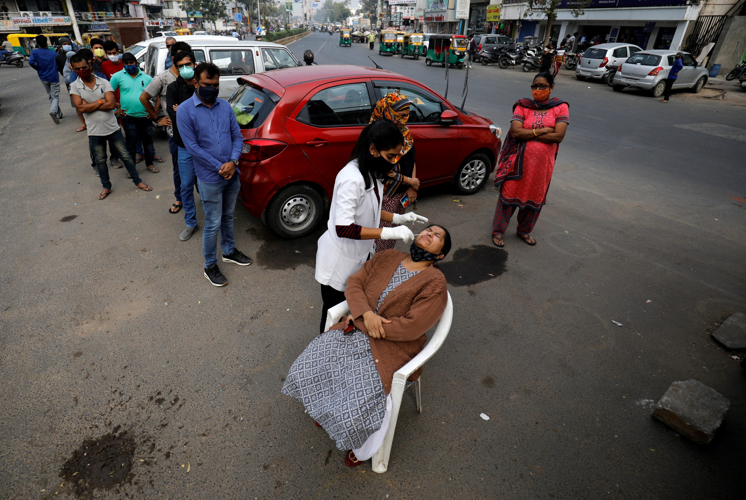 Rapid antigen testing drive for the coronavirus disease (COVID-19) in Ahmedabad