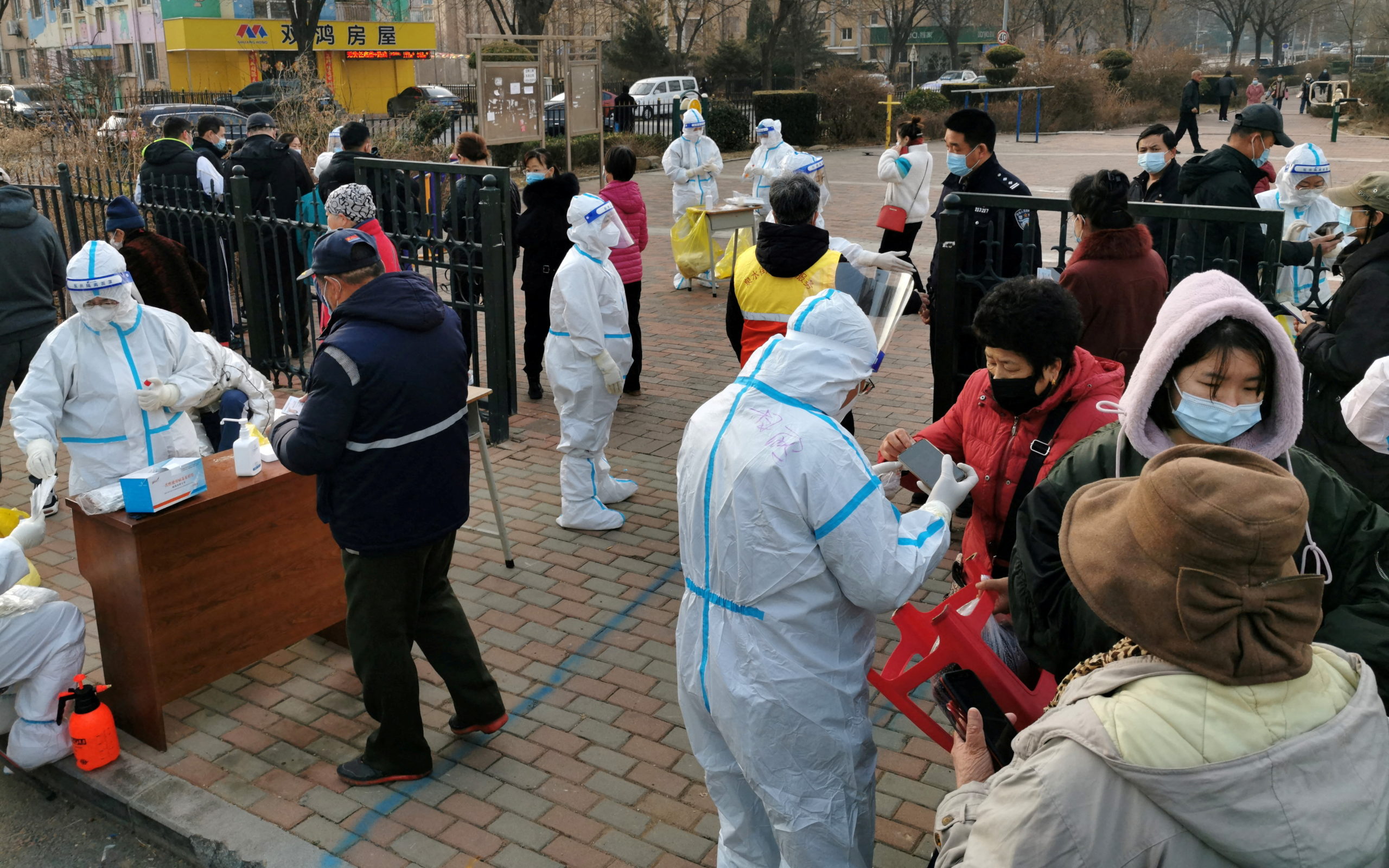FILE PHOTO: Mass testing for COVID-19 in Dalian, Liaoning