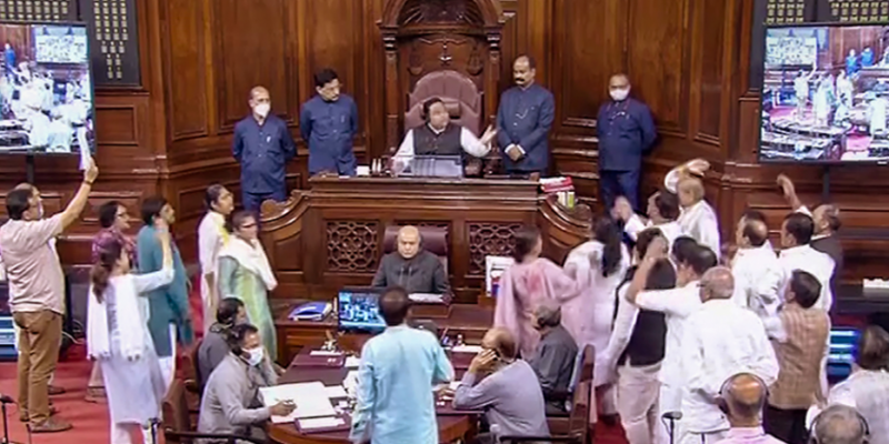 'Misconduct': 19 Opposition MPs Suspended From Rajya Sabha for a Week for Entering Well of House - Vimarsana News