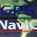 Illustration shows NavIC (Navigation with Indian Constellation) and GPS (Global Positioning System) logos