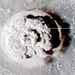 FILE PHOTO: Satellite view of the eruption of an underwater volcano off Tonga