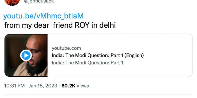 'Emergency': From John Cusack to Prashant Bhushan, the List of 50 Tweets the Modi Govt Has Censored - Vimarsana News